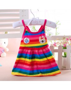 Sweet Rainbow Baby Dress (Pink/ Green)
